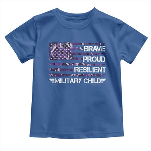 Military Kids Military Child Toddler T Shirt Camo American Flag USA Camouflage TS10 Royal Blue Print Your Wear