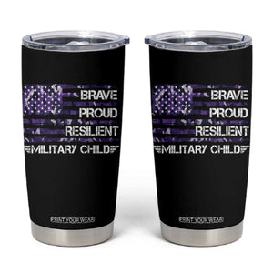Military Kids Military Child Tumbler Cup Camo American Flag USA Camouflage TS10 Black Print Your Wear