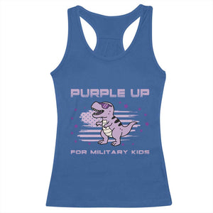 Purple Up For Military Kids Racerback Tank Top Military Child Month Army Dinosaur Dino TS10 Royal Blue Print Your Wear