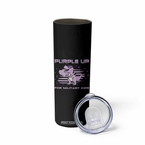 Purple Up For Military Kids Skinny Tumbler Military Child Month Army Dinosaur Dino TS10 Print Your Wear