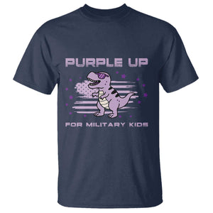 Purple Up For Military Kids T Shirt Military Child Month Army Dinosaur Dino TS10 Navy Print Your Wear