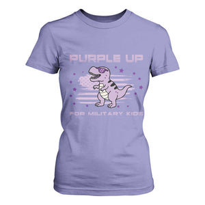 Purple Up For Military Kids T Shirt For Women Military Child Month Army Dinosaur Dino TS10 Violet Print Your Wear
