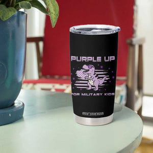 Purple Up For Military Kids Tumbler Cup Military Child Month Army Dinosaur Dino TS10 Print Your Wear
