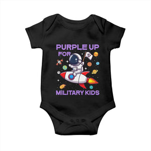 Purple Up For Military Kids Baby Onesie Military Child Month Astronaut Funny TS10 Black Print Your Wear