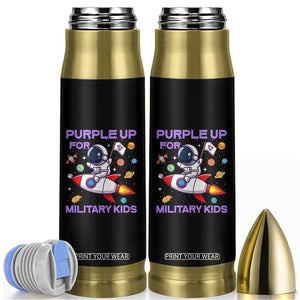 Purple Up For Military Kids Bullet Tumbler Military Child Month Astronaut Funny TS10 Black Print Your Wear