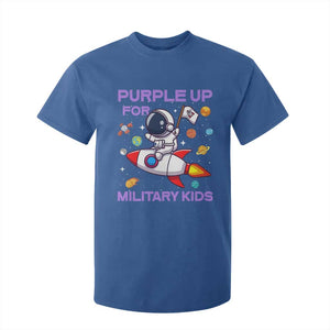 Purple Up For Military Kids T Shirt For Kid Military Child Month Astronaut Funny TS10 Royal Blue Print Your Wear