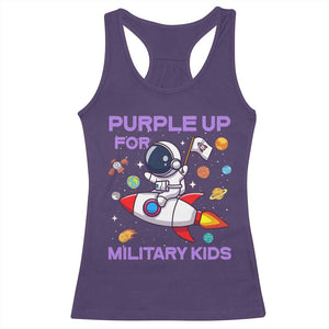 Purple Up For Military Kids Racerback Tank Top Military Child Month Astronaut Funny TS10 Purple Print Your Wear