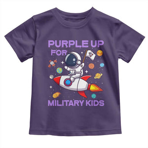 Purple Up For Military Kids Toddler T Shirt Military Child Month Astronaut Funny TS10 Purple Print Your Wear