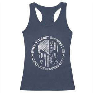When Tyranny Becomes Law Rebellion Becomes Duty Racerback Tank Top We The People 1776 American Flag TS10 Navy Print Your Wear