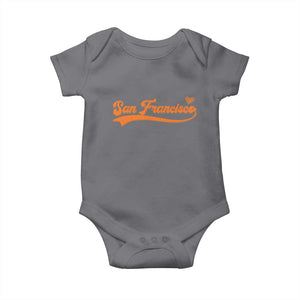 San Francisco Baby Onesie SF Varsity California Script Vintage Sports Jersey Style TS10 Charcoal Print Your Wear
