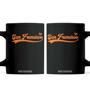 San Francisco Coffee Mug SF Varsity California Script Vintage Sports Jersey Style TS10 Black Print Your Wear