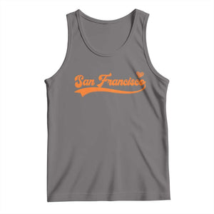 San Francisco Tank Top SF Varsity California Script Vintage Sports Jersey Style TS10 Deep Heather Print Your Wear