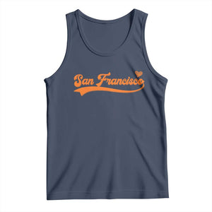San Francisco Tank Top SF Varsity California Script Vintage Sports Jersey Style TS10 Navy Print Your Wear