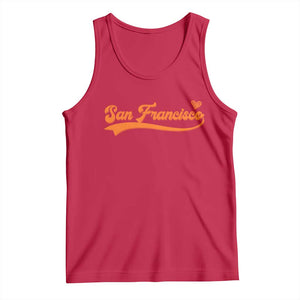 San Francisco Tank Top SF Varsity California Script Vintage Sports Jersey Style TS10 Red Print Your Wear