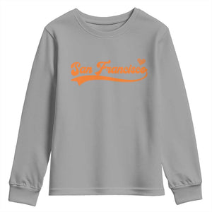 San Francisco Youth Sweatshirt SF Varsity California Script Vintage Sports Jersey Style TS10 Sport Gray Print Your Wear