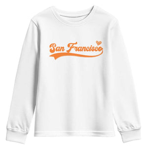 San Francisco Youth Sweatshirt SF Varsity California Script Vintage Sports Jersey Style TS10 White Print Your Wear