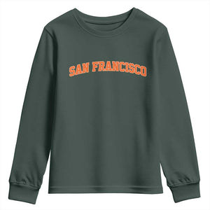 San Francisco Youth Sweatshirt California SF Varsity Vintage Sports Jersey Style TS10 Dark Forest Green Print Your Wear