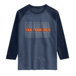 Vintage San Francisco Raglan Shirt California SF Retro Sports Style TS10 Heather Denim Navy Print Your Wear