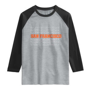 Vintage San Francisco Raglan Shirt California SF Retro Sports Style TS10 Heather Gray Black Print Your Wear