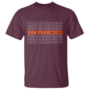Vintage San Francisco T Shirt California SF Retro Sports Style TS10 Maroon Print Your Wear