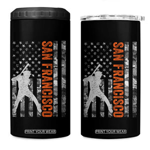 San Francisco 4 in 1 Can Cooler Tumbler SF Baseball Player American Flag USA Camo Patriotic TS10 One Size: 16 oz Black Print Your Wear