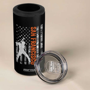 San Francisco 4 in 1 Can Cooler Tumbler SF Baseball Player American Flag USA Camo Patriotic TS10 Print Your Wear
