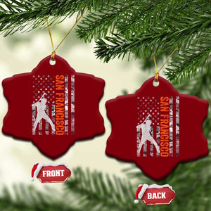 San Francisco Ceramic Ornament SF Baseball Player American Flag USA Camo Patriotic TS10 Print Your Wear