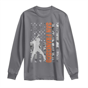 San Francisco Long Sleeve Shirt SF Baseball Player American Flag USA Camo Patriotic TS10 Charcoal Print Your Wear