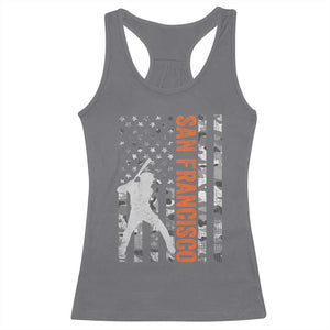 San Francisco Racerback Tank Top SF Baseball Player American Flag USA Camo Patriotic TS10 Charcoal Print Your Wear