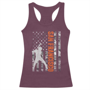 San Francisco Racerback Tank Top SF Baseball Player American Flag USA Camo Patriotic TS10 Maroon Print Your Wear