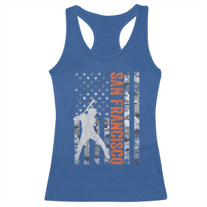 San Francisco Racerback Tank Top SF Baseball Player American Flag USA Camo Patriotic TS10 Royal Blue Print Your Wear