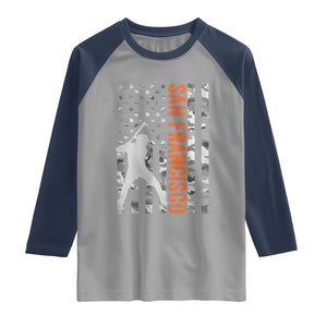 San Francisco Raglan Shirt SF Baseball Player American Flag USA Camo Patriotic TS10 Sport Gray Navy Print Your Wear