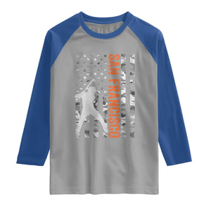 San Francisco Raglan Shirt SF Baseball Player American Flag USA Camo Patriotic TS10 Sport Gray Royal Print Your Wear