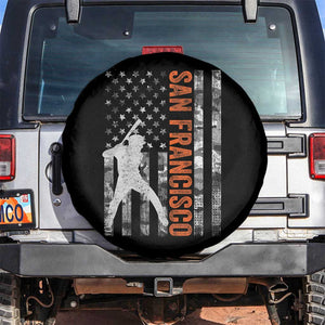 San Francisco Spare Tire Cover SF Baseball Player American Flag USA Camo Patriotic TS10 No hole Black Print Your Wear
