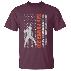 San Francisco T Shirt SF Baseball Player American Flag USA Camo Patriotic TS10 Maroon Print Your Wear