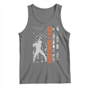 San Francisco Tank Top SF Baseball Player American Flag USA Camo Patriotic TS10 Black Heather Print Your Wear