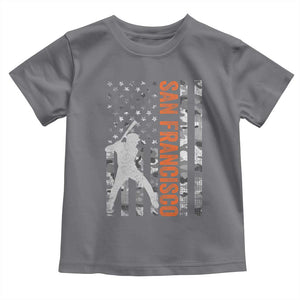 San Francisco Toddler T Shirt SF Baseball Player American Flag USA Camo Patriotic TS10 Charcoal Print Your Wear