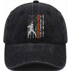 San Francisco Washed Cotton Baseball Cap SF Baseball Player American Flag USA Camo Patriotic TS10 Print Your Wear