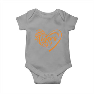 Vintage Tiger Baby Onesie Sports Fan Team Spirit Mascot Cute Leopard Heart TS10 Sport Gray Print Your Wear