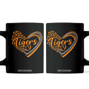 Vintage Tiger Coffee Mug Sports Fan Team Spirit Mascot Cute Leopard Heart TS10 Black Print Your Wear