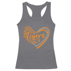 Vintage Tiger Racerback Tank Top Sports Fan Team Spirit Mascot Cute Leopard Heart TS10 Charcoal Print Your Wear