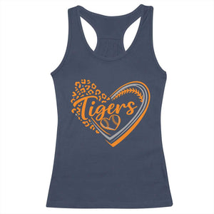 Vintage Tiger Racerback Tank Top Sports Fan Team Spirit Mascot Cute Leopard Heart TS10 Navy Print Your Wear