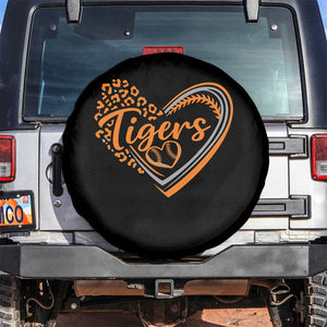 Vintage Tiger Spare Tire Cover Sports Fan Team Spirit Mascot Cute Leopard Heart TS10 No hole Black Print Your Wear