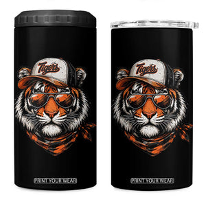 Tiger Mascot 4 in 1 Can Cooler Tumbler Vintage Sports Name TS10 One Size: 16 oz Black Print Your Wear