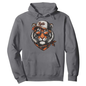Tiger Mascot Hoodie Vintage Sports Name TS10 Charcoal Print Your Wear