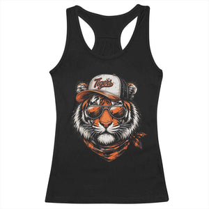 Tiger Mascot Racerback Tank Top Vintage Sports Name TS10 Black Print Your Wear