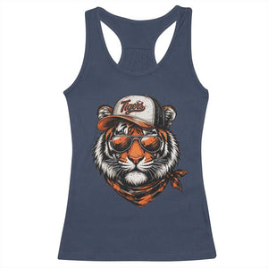 Tiger Mascot Racerback Tank Top Vintage Sports Name TS10 Navy Print Your Wear
