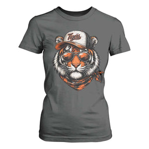 Tiger Mascot T Shirt For Women Vintage Sports Name TS10 Dark Heather Print Your Wear