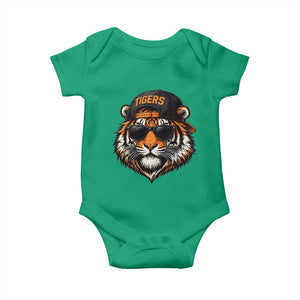 Tiger Mascot Baby Onesie Vintage Sports Name Baseball Cap Sunglasses TS10 Irish Green Print Your Wear