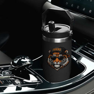 Tiger Mascot Flip Straw Tumbler Vintage Sports Name Baseball Cap Sunglasses TS10 Print Your Wear